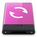 Pink Sync W Icon 128x128 png
